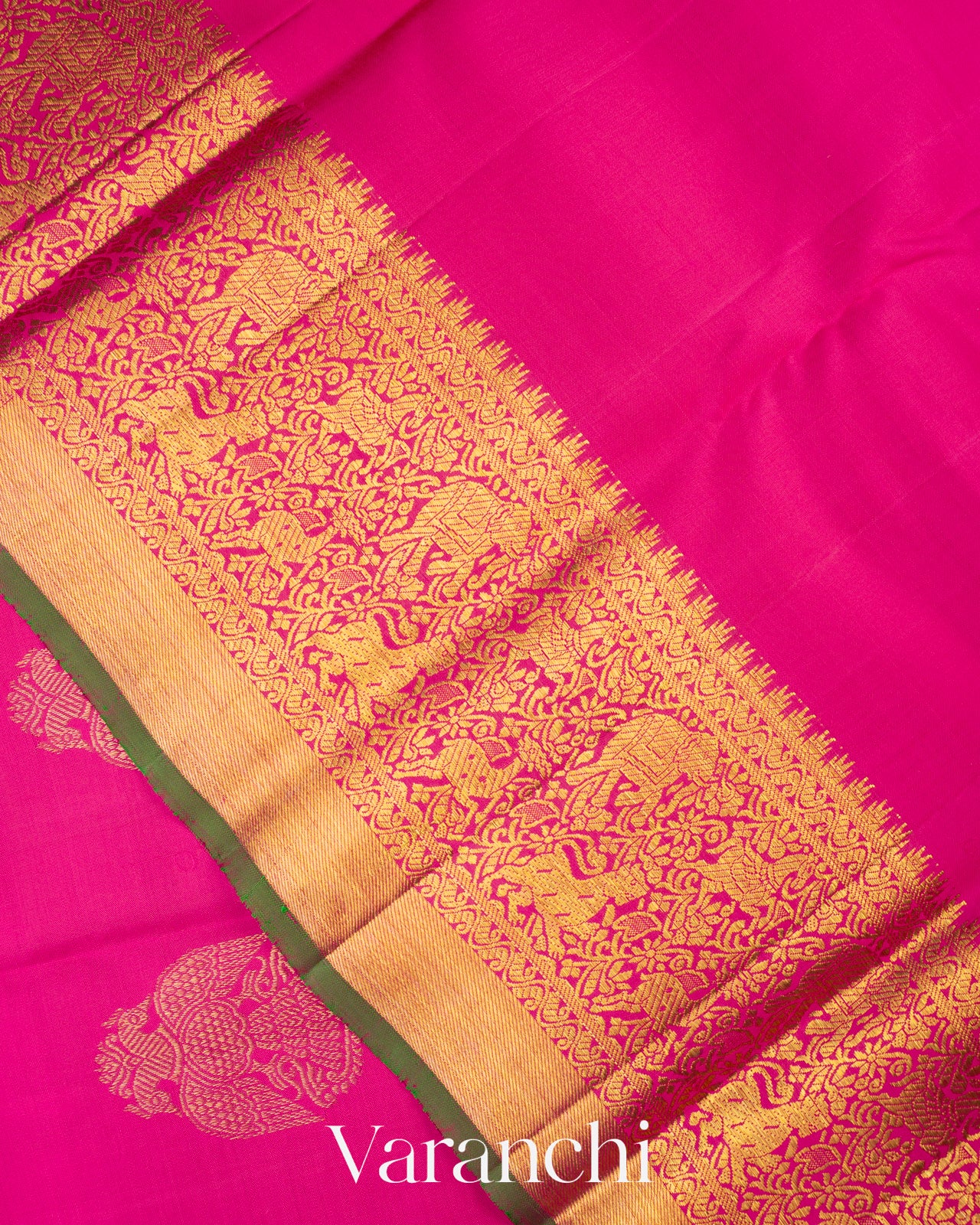Rani Pink Pure Kanchipuram Silk Handloom Saree