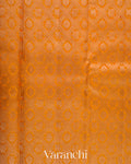Light Orange Heavy Brocade Pure Korvai Kanchipuram Silk Saree