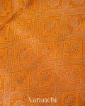 Light Orange Heavy Brocade Pure Korvai Kanchipuram Silk Saree