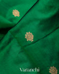 Dark Green Pure Katan Silk Handloom Saree