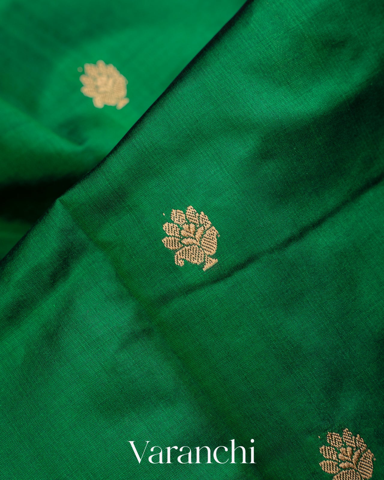 Dark Green Pure Katan Silk Handloom Saree