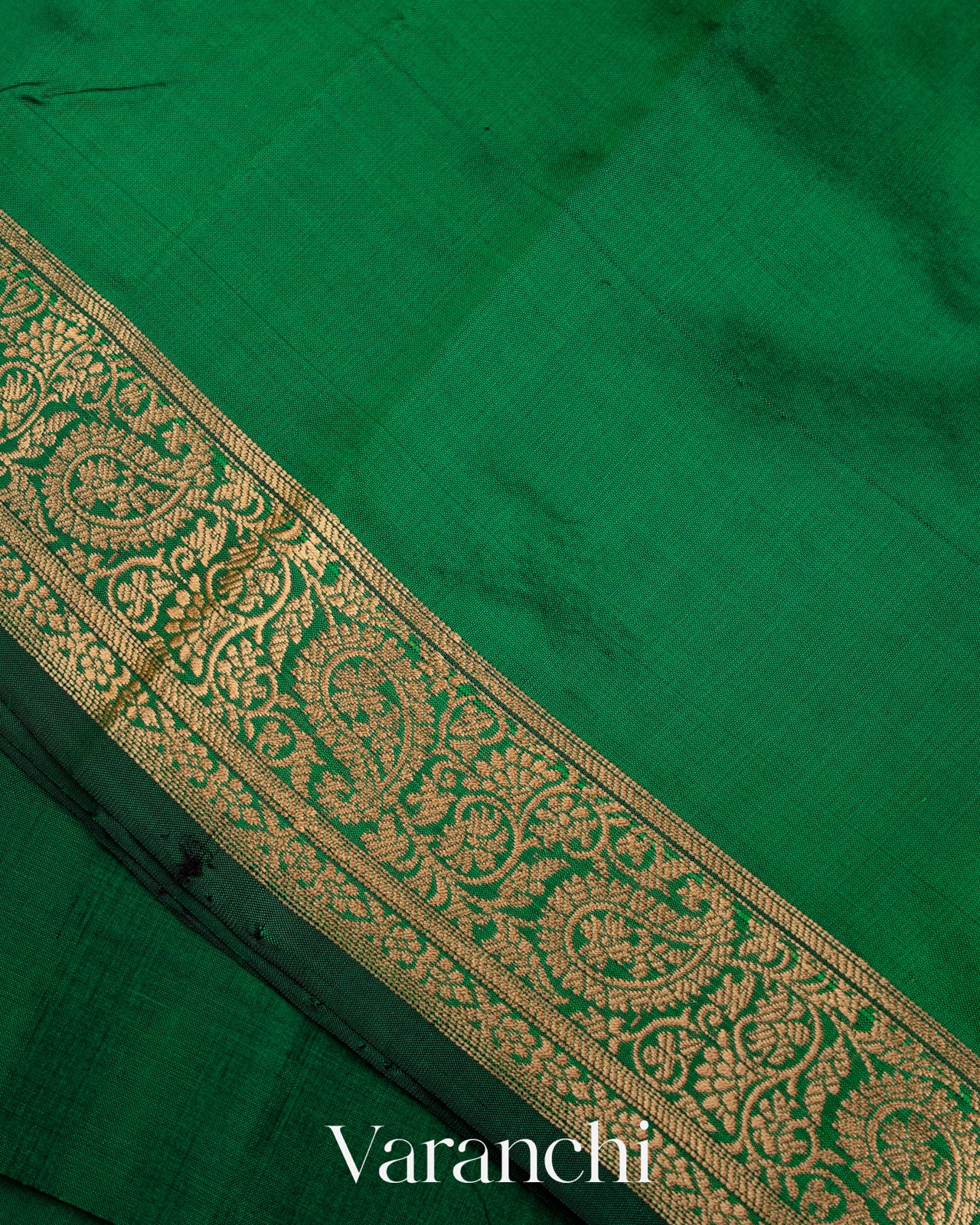 Dark Green Pure Katan Silk Handloom Saree