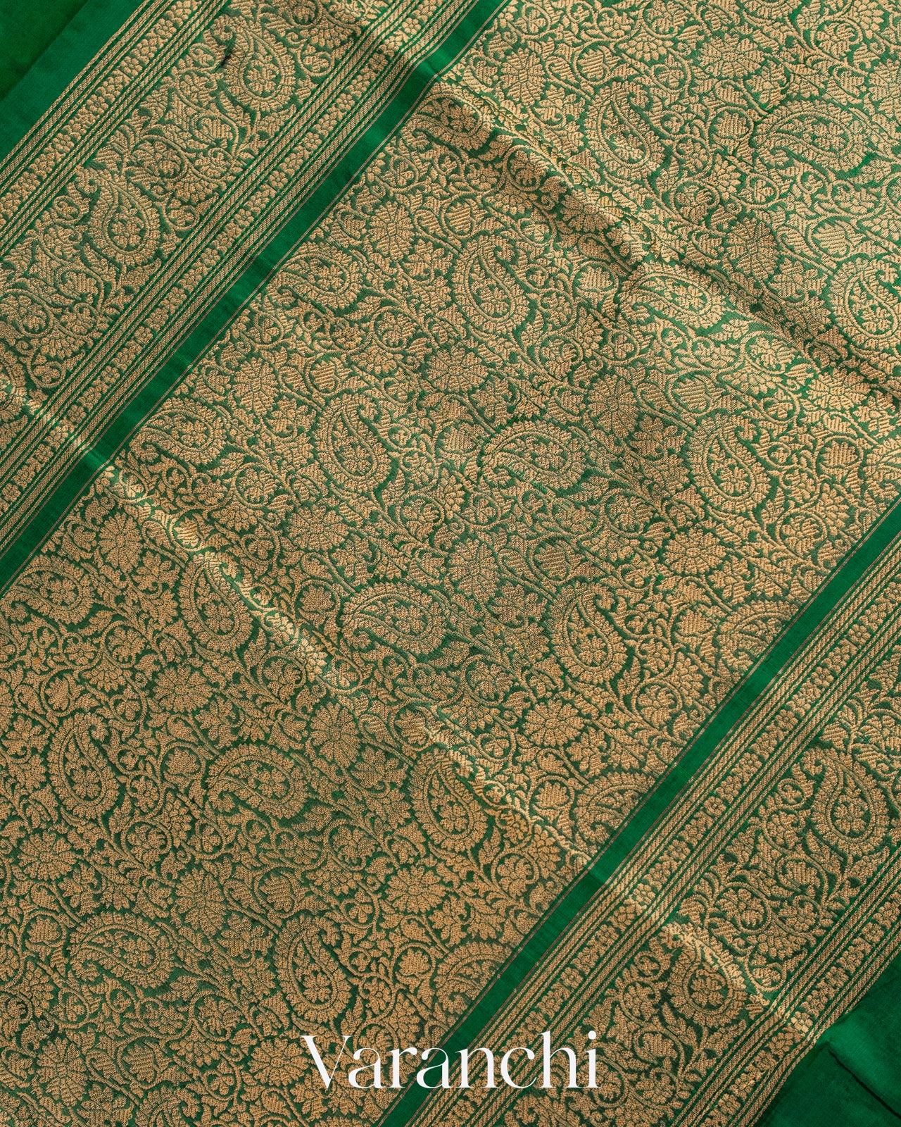Dark Green Pure Katan Silk Handloom Saree