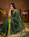 Bottle Green Pure Katan Silk Saree