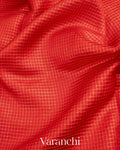 Bright Red Pure Katan Silk Saree