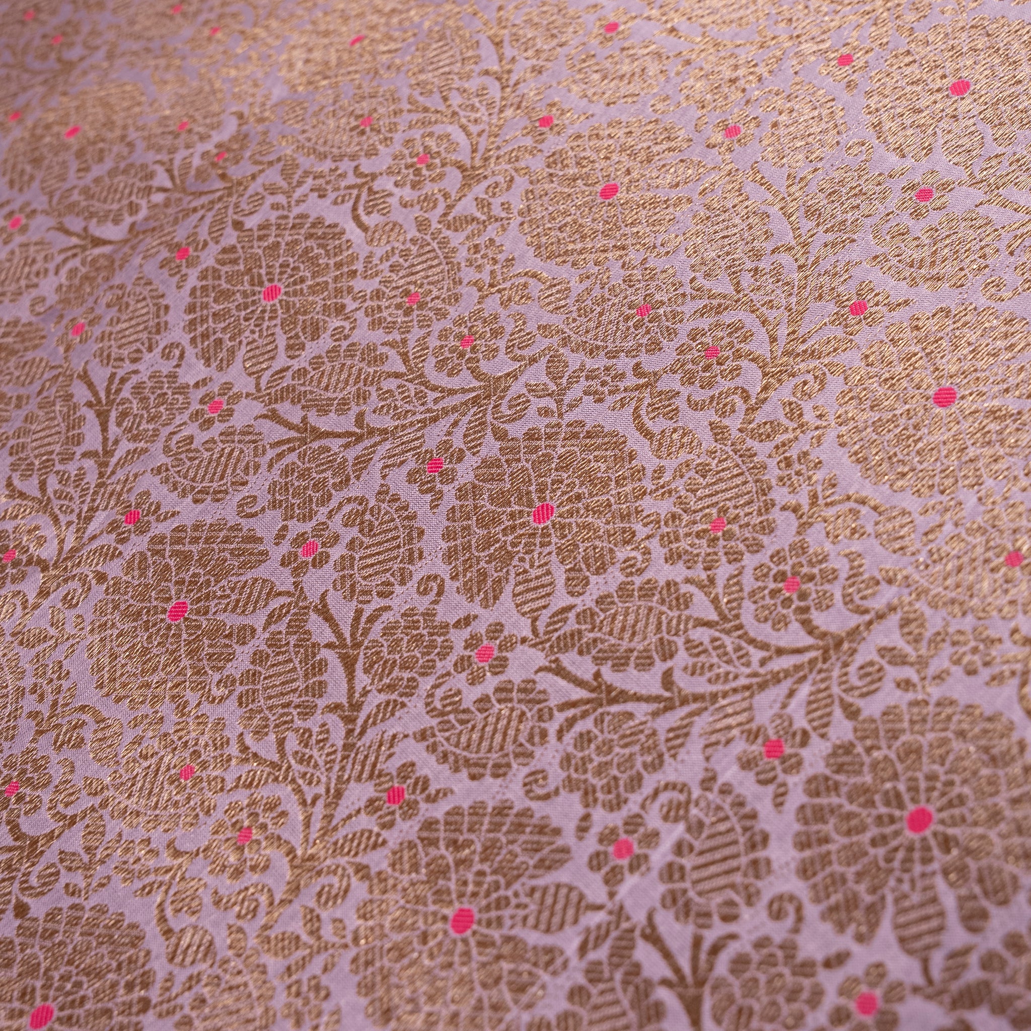 Pastel Lilac Heavy Brocade Pure Katan Silk Handloom Saree