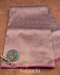 Pastel Lilac Heavy Brocade Pure Katan Silk Handloom Saree