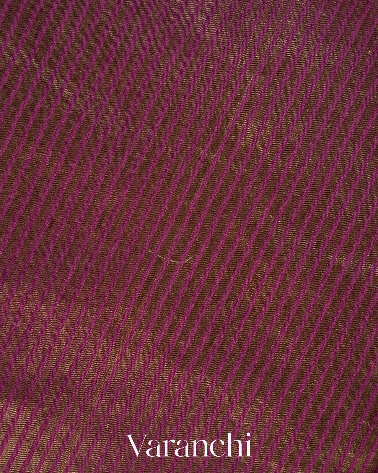 Mauve Purple Tissue Stripes with Petit-Point Embroidered Pure Katan Silk Saree