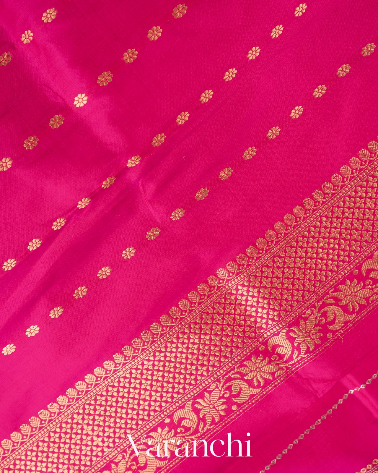 Rani Pink Pure Katan Silk Handloom Saree
