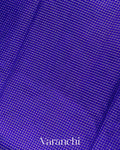 Royal Blue Checks Pure Katan Silk Saree