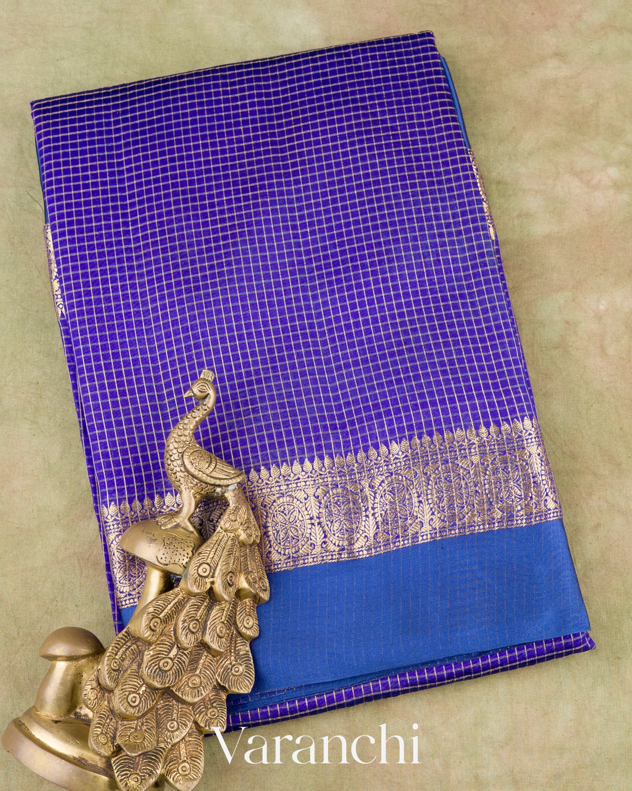 Royal Blue Pure Katan Silk Saree