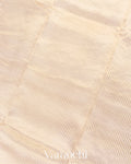 Soft Ivory Cross-Stitch Tissue Striped Pure Katan Silk Saree
