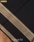Deep Beige Striped Pure Katan Silk Saree — Blouse