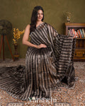 Black Tissue Striped Pure Katan Silk Saree