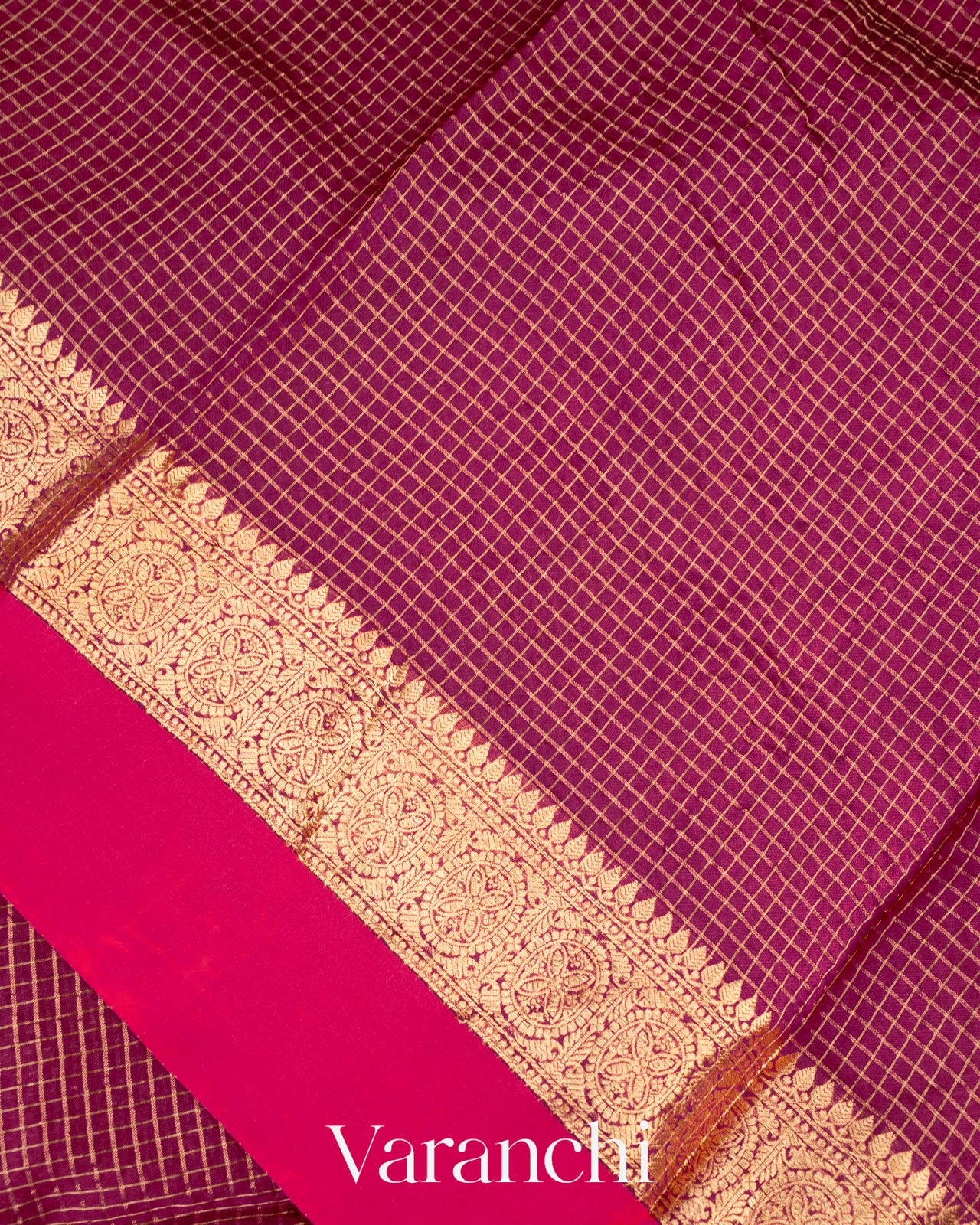 Wine Pure Katan Silk Saree