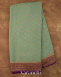 Sage Green Pure Khaddi Georgette Silk Handloom Saree