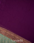 Sage Green Pure Khaddi Georgette Silk Handloom Saree