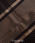 Black Pure Crush Kora Silk Saree