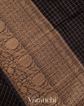Black Pure Crush Kora Silk Saree