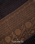 Black Pure Crush Kora Silk Saree