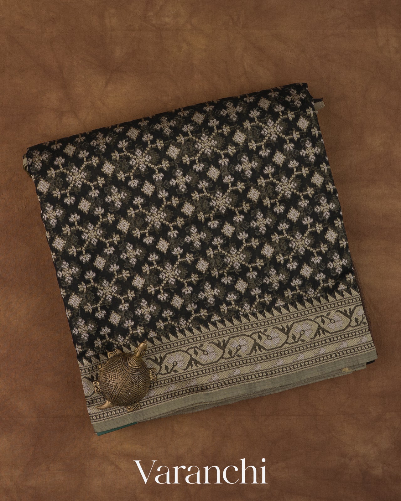 Black Jamdani Pure Kora Cotton Handloom Saree