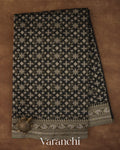 Black Jamdani Pure Kora Cotton Handloom Saree