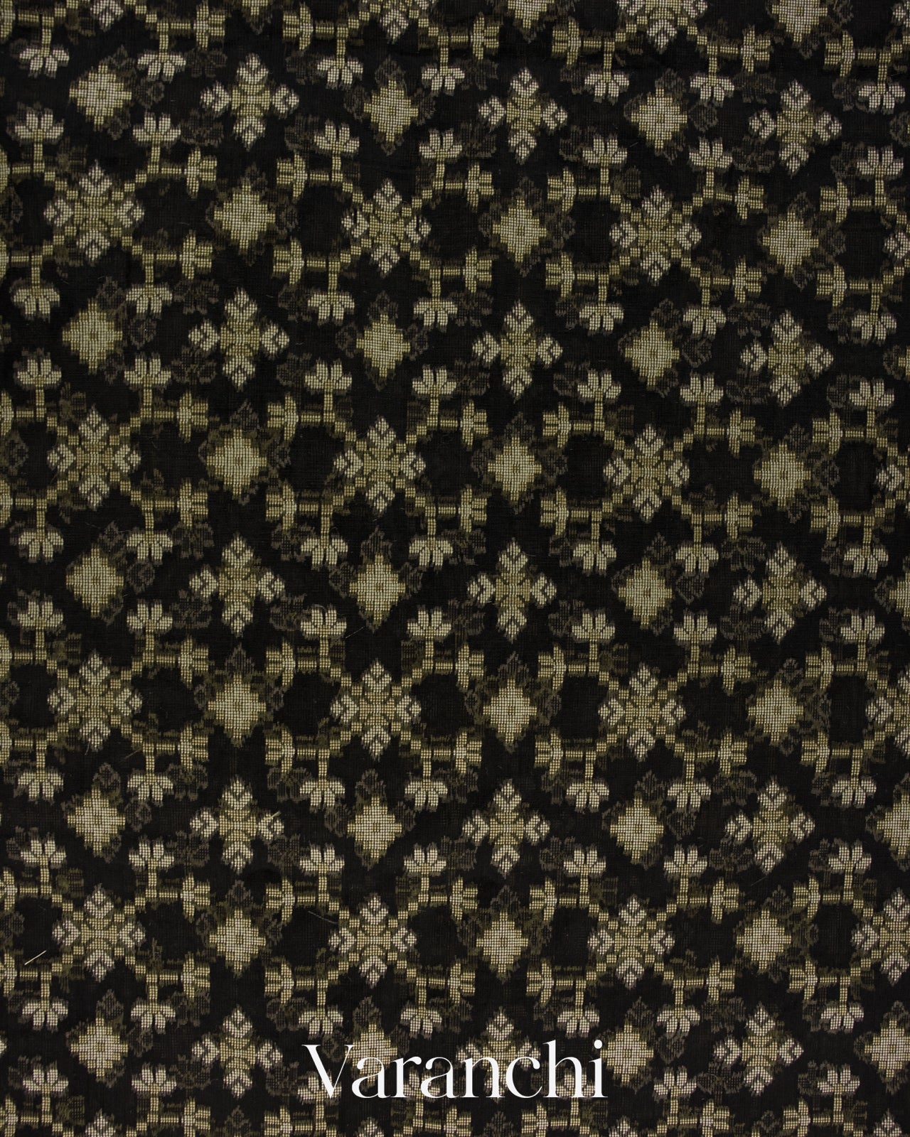 Black Jamdani Pure Kora Cotton Handloom Saree