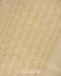Cream Jamdani Pure Kora Cotton Handloom Saree
