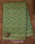 Fern Green Jamdani Pure Kora Cotton Handloom Saree