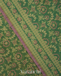 Fern Green Jamdani Pure Kora Cotton Handloom Saree