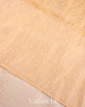 Off White Tissue Applique and Embroidered Pure Kora Silk Saree 