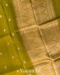Mehandi Green Pure Kora Silk Handloom Saree