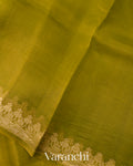 Mehandi Green Pure Kora Silk Handloom Saree