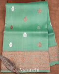 Mint Green Pure Kora Silk Handloom Saree