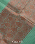 Mint Green Pure Kora Silk Handloom Saree