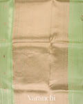 Mint Green Borderless Pure Kora Silk Handloom Saree