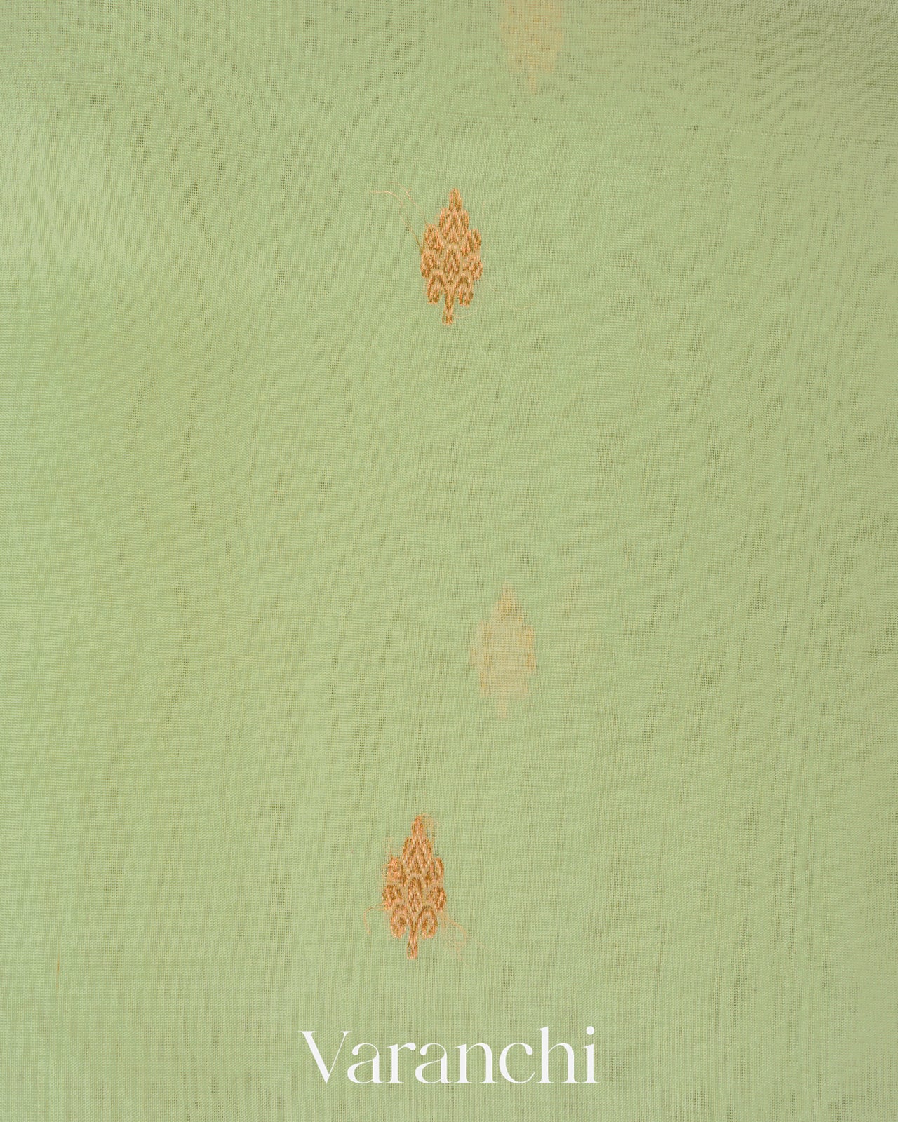 Mint Green Borderless Pure Kora Silk Handloom Saree