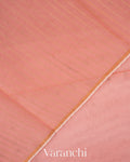Baby Pink Cross Stitch Embroidered Pure Kora Silk Saree