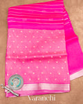 Rani Pink Tissue Pure Kora Silk Saree