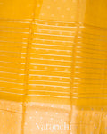 Bright Yellow Tissue Pure Kora Silk Saree