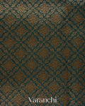 Teal Blue Floral Jaal Pure Kora Silk Saree