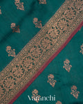 Teal Blue Pure Moonga Silk Handloom Saree