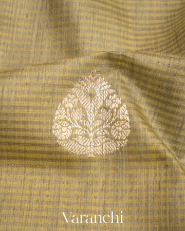 Light Lime Yellow Pure Dupion Silk Handloom Saree