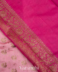 Pastel Pink Pure Chiniya Silk Saree