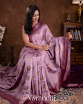 Light Purple Pure Chiniya Silk Saree