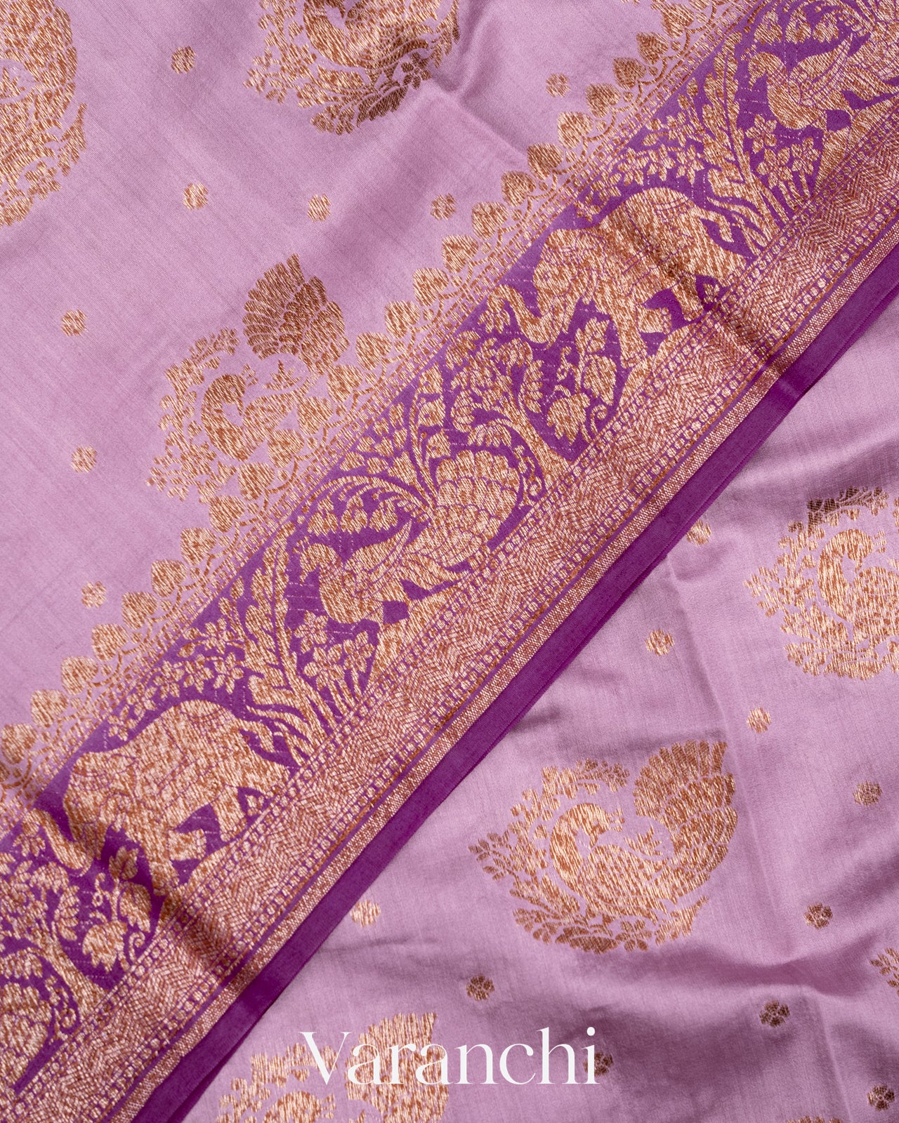 Light Purple Pure Chiniya Silk Saree