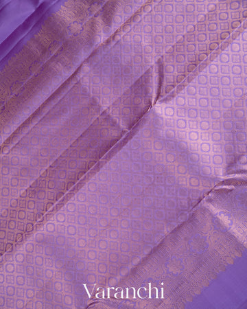 Lilac Pure Kanchipuram Silk Handloom Saree