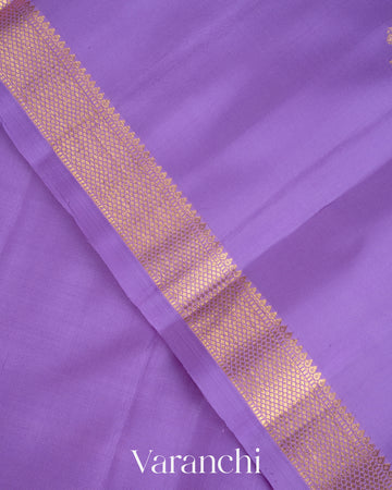 Lilac Pure Kanchipuram Silk Handloom Saree