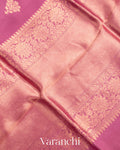 Lotus Pink Pure Katan Silk Handloom Saree