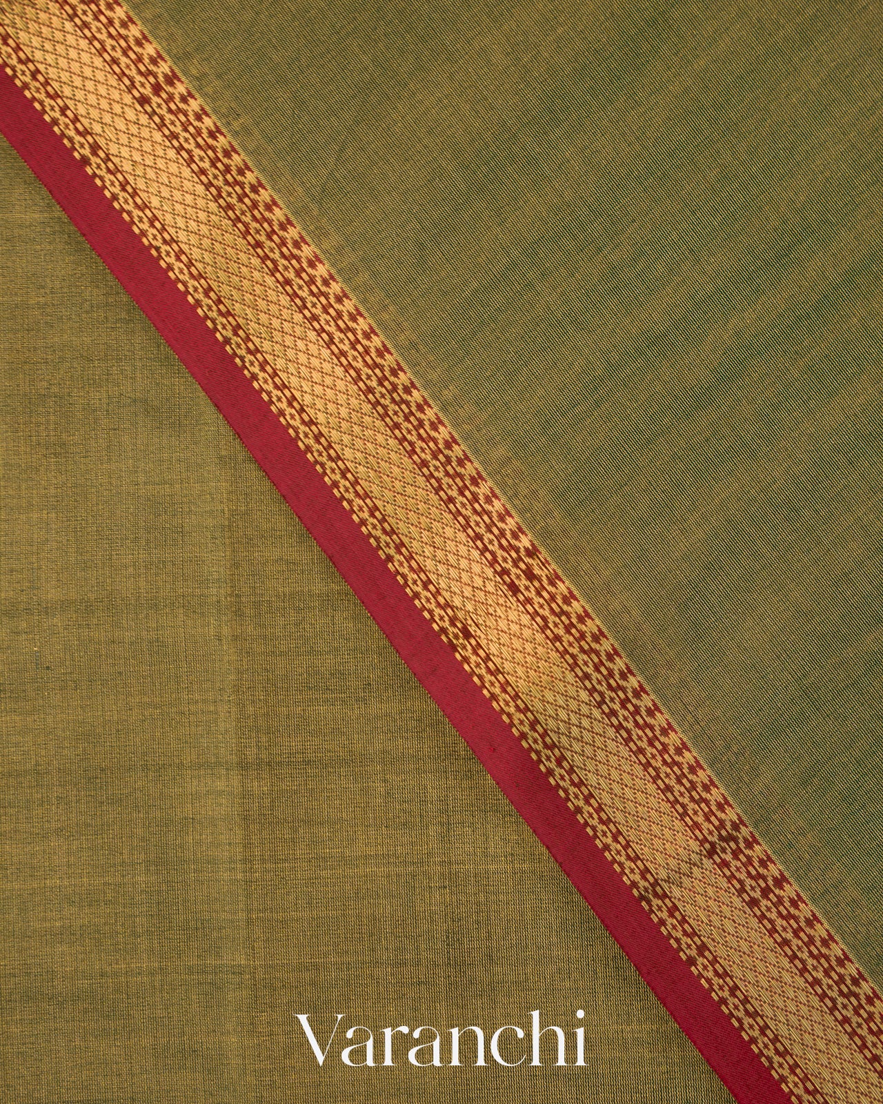 Moss Green Pure Maheshwari Silk Cotton Handloom Saree